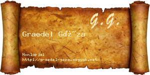 Graedel Géza névjegykártya